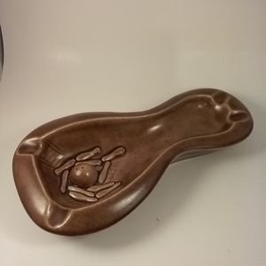 Mid Century  Ceramic Bowling Pin Ashtray